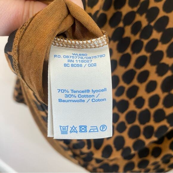 Boden Cheetah Animal Print Long Sleeve Pocket Top US 14 Brown Black Minimalist - Picture 6 of 6